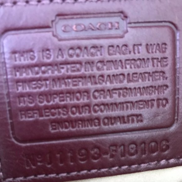 Coach Burgundy w/Gold & PoppyPink Jacquard Pattern - Picture 7 of 9